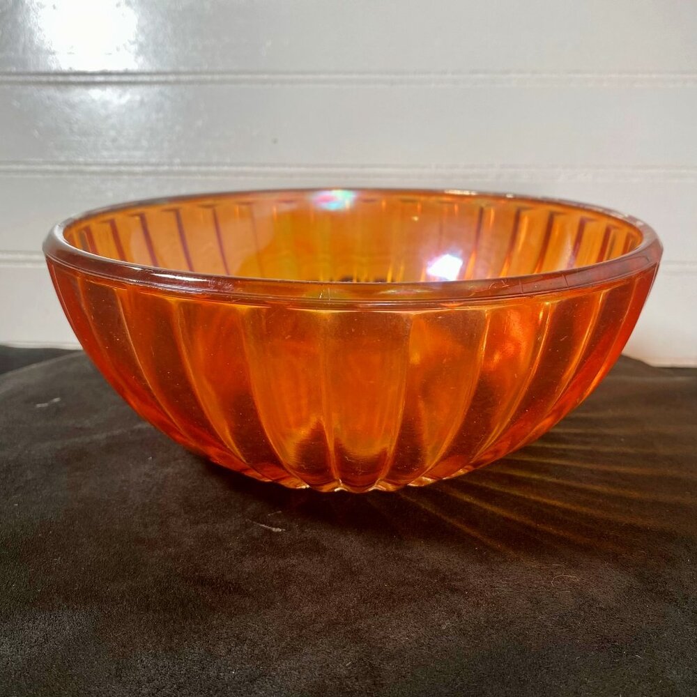 Vintage Marigold Carnival Glass Bowl, 1950's Carnival Glass,